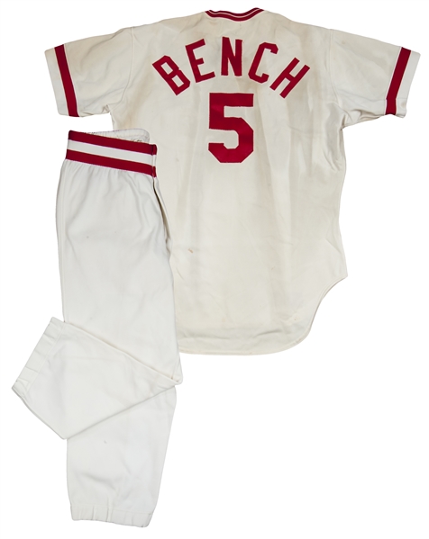Lot Detail - 1979-1980 Johnny Bench Cincinnati Reds Home Jersey and Pants  (MEARS)