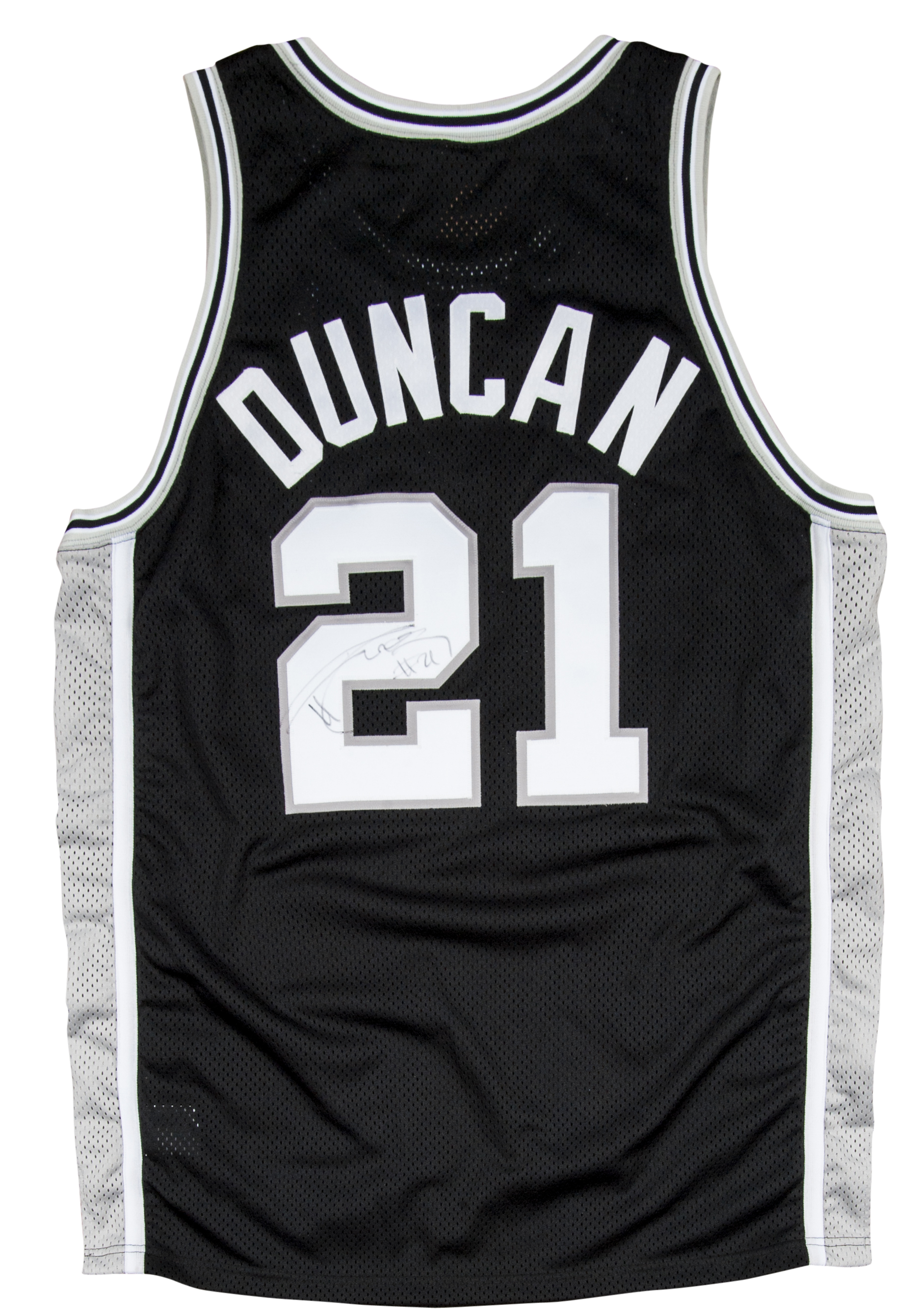 duncan tim jersey spurs 1997 san antonio rookie issued signed psa dna prev lot goldinauctions