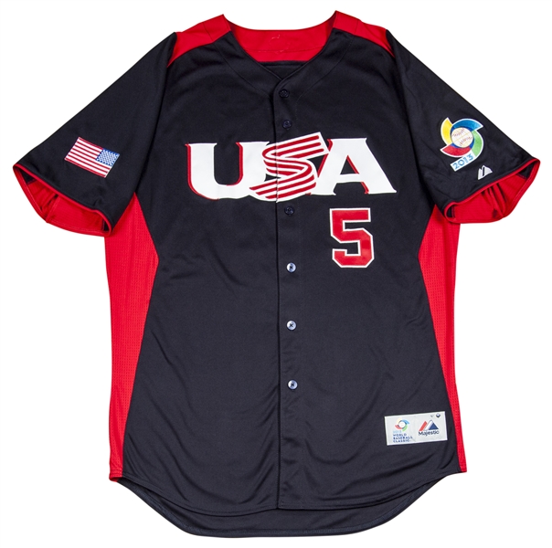 Lot Detail - 2013 David Wright Game Used USA World Baseball Classic Blue  Jersey from 3-9-13 (MLB Authenticated)