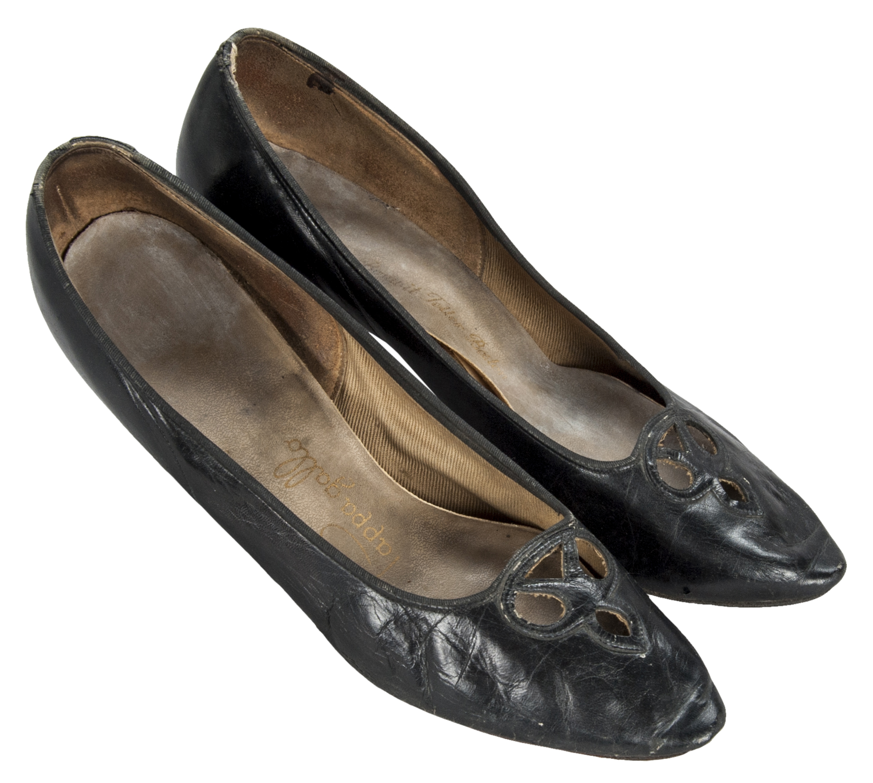 Lot Detail - Jacqueline Kennedy Owned and Worn Black Leather Heels by ...