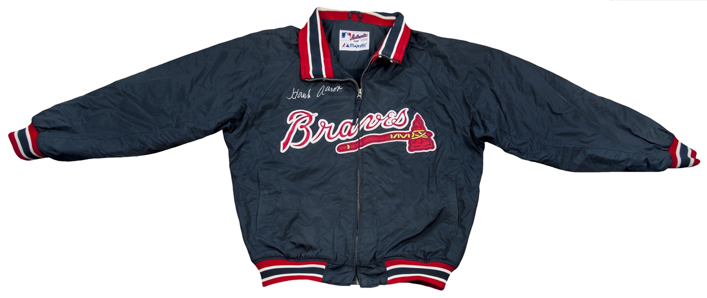 Lot Detail - Hank Aaron Signed Atlanta Braves Dugout Jacket (PSA/DNA)
