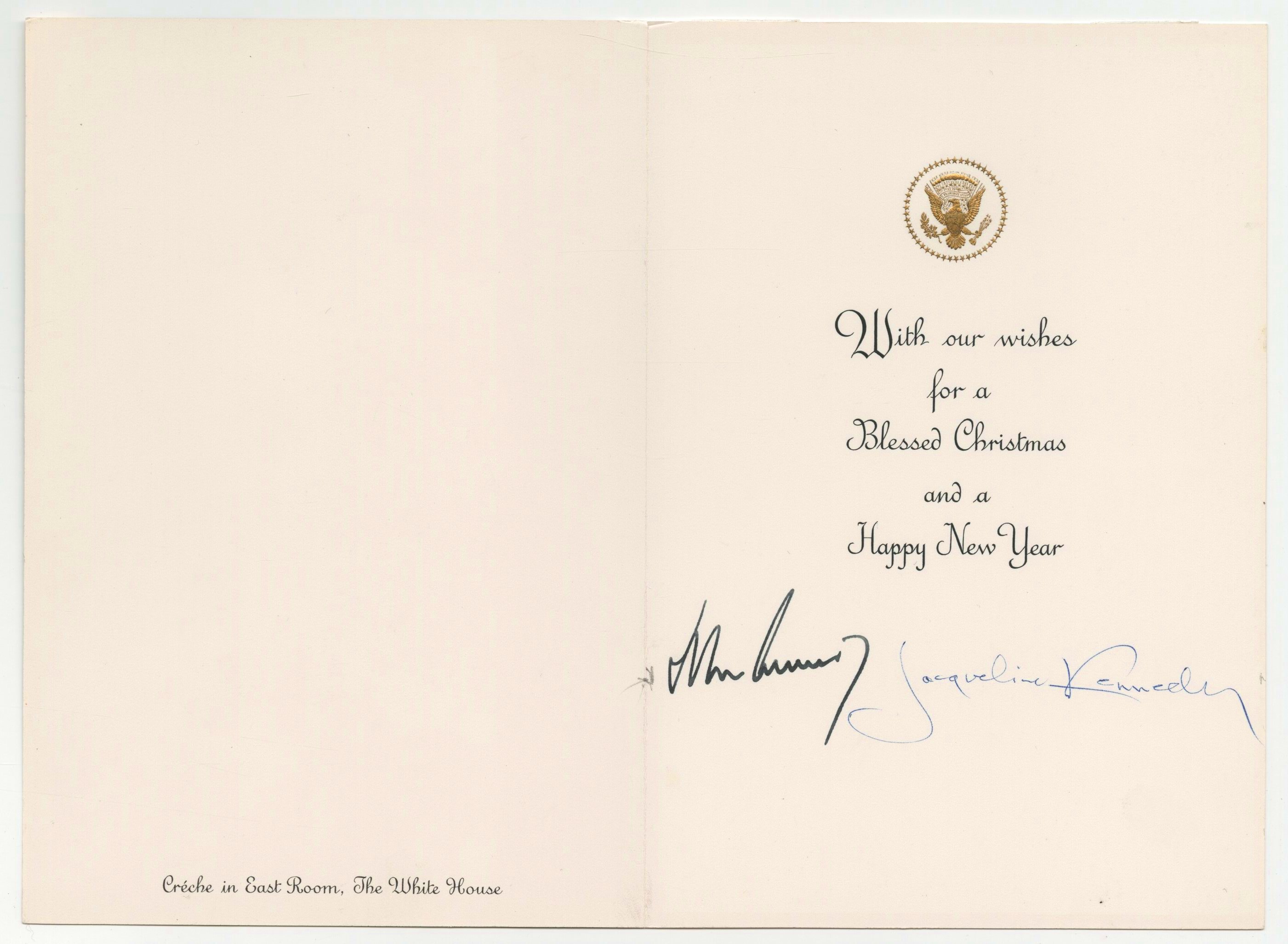 Lot Detail - 1963 White House Christmas Card Signed by President and ...