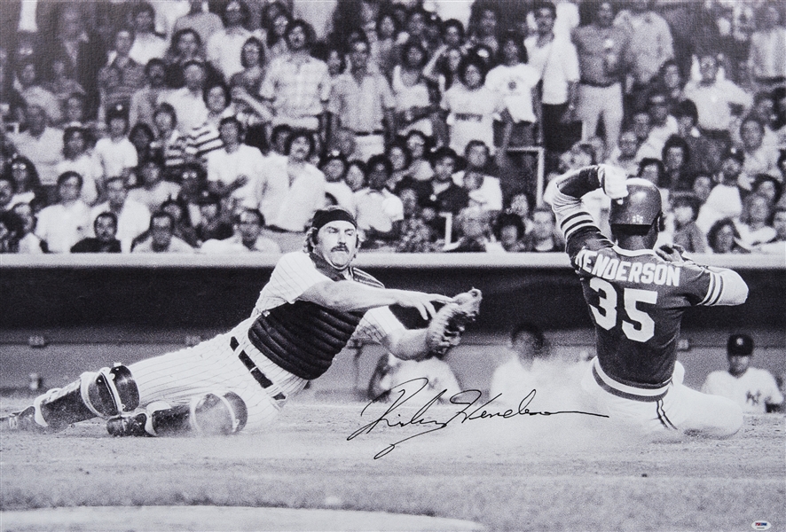 Sold at Auction: RICKEY HENDERSON Signed NY Yankees Photograph