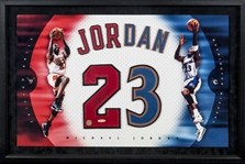 Michael Jordan Signed Jersey Number "23" in Framed Display (UDA)