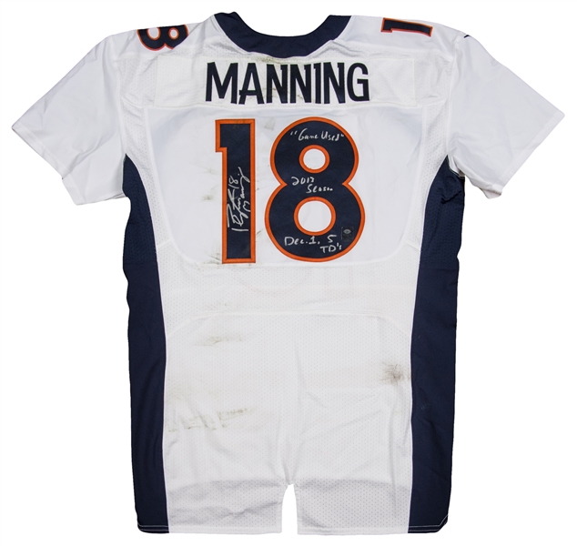 Lot Detail - Historic 2013 Peyton Manning Game Used and Signed 