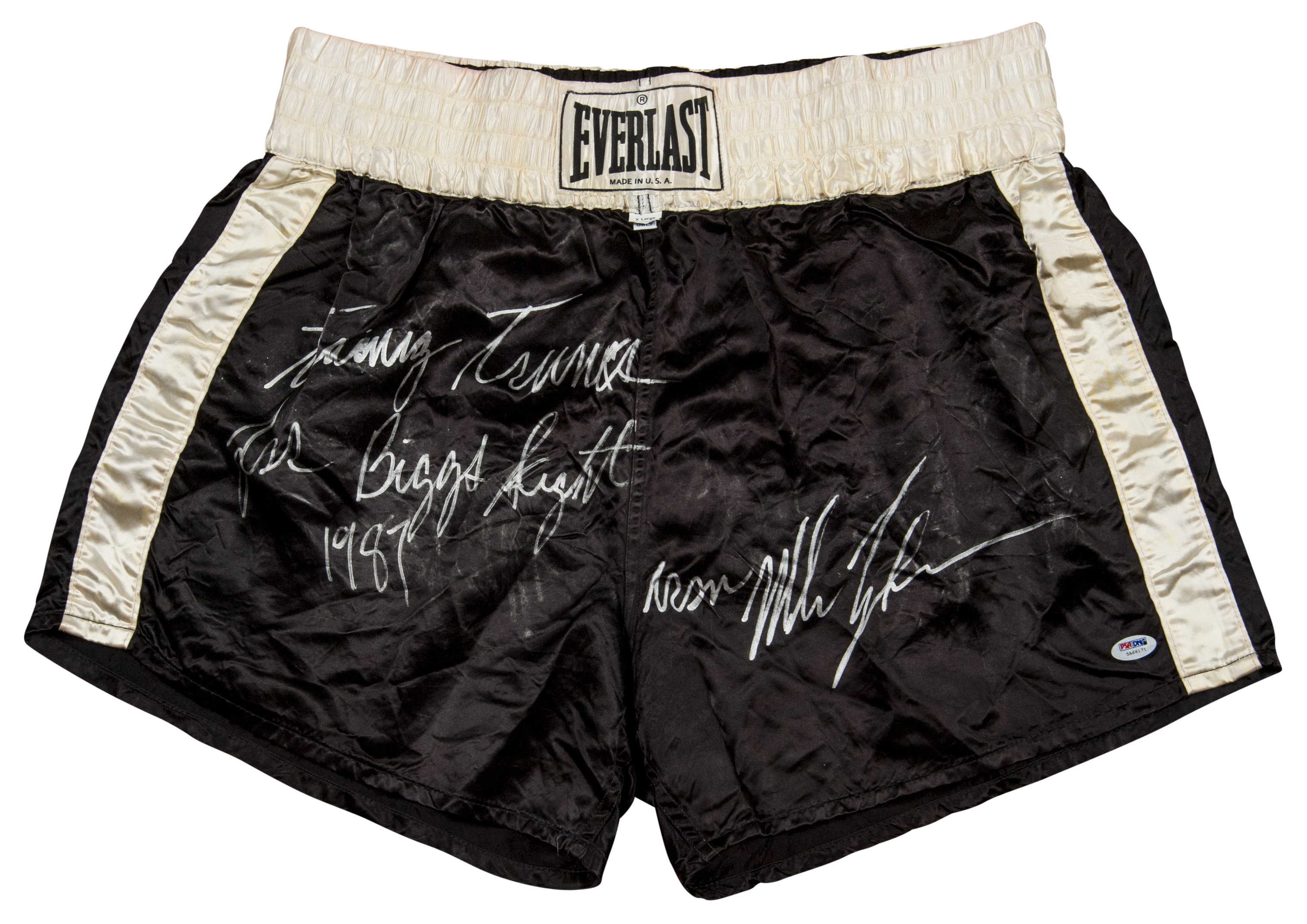 Lot Detail - 1987 Mike Tyson Worn Training Trunks from Briggs Fight ...