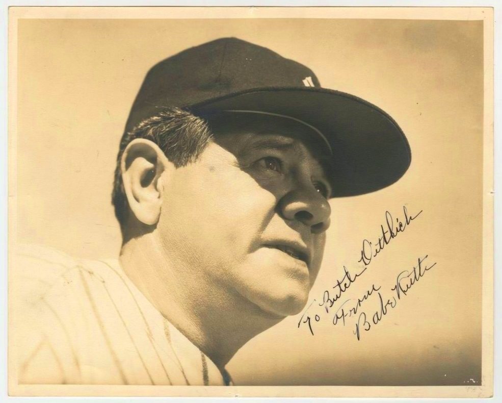 Tremendous Babe Ruth Autographed Photograph 8x10(PSA/DNA) .