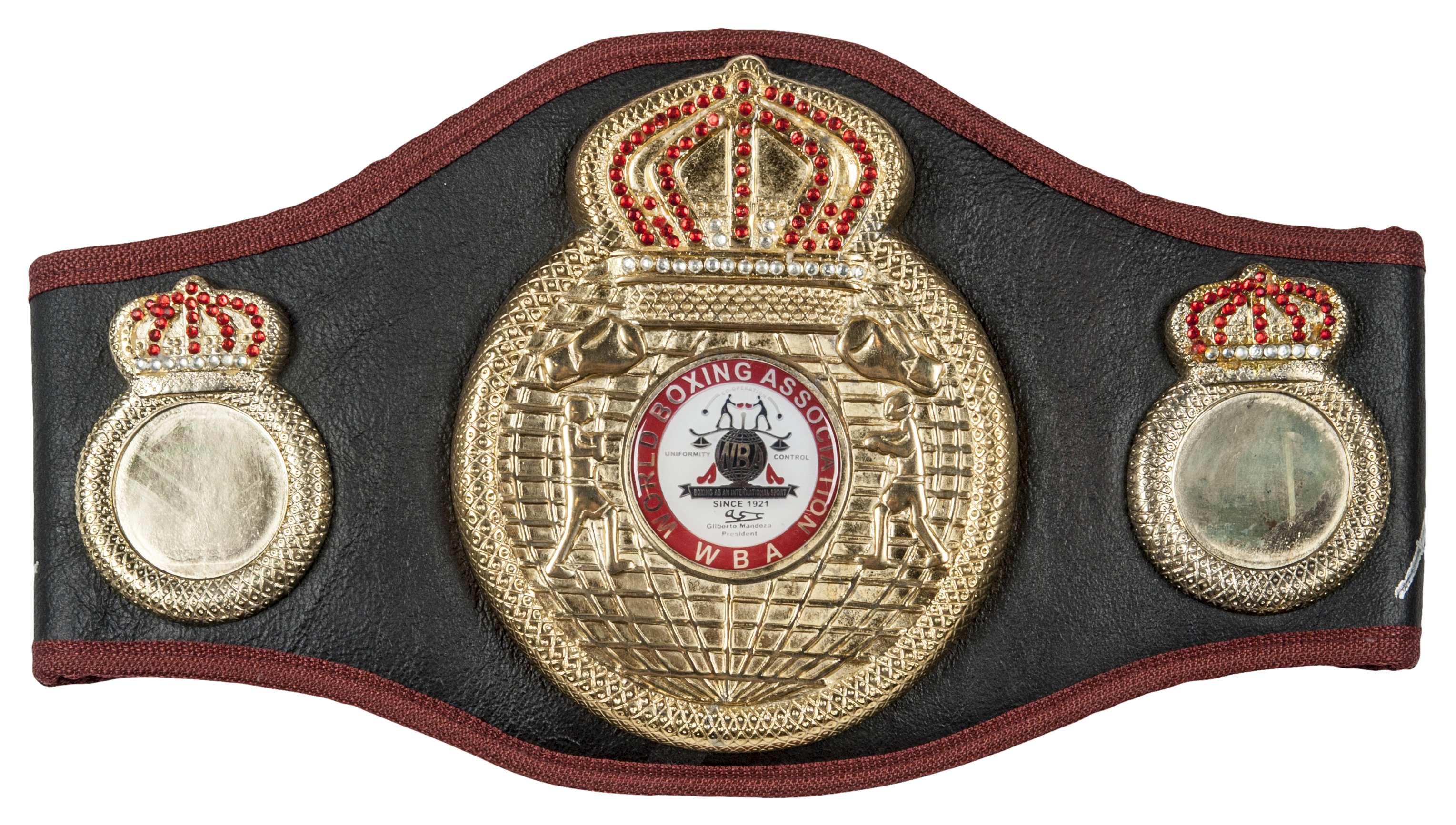 Roberto Duran Signed and Inscribed WBA Champion Belt (PSA/DNA) .