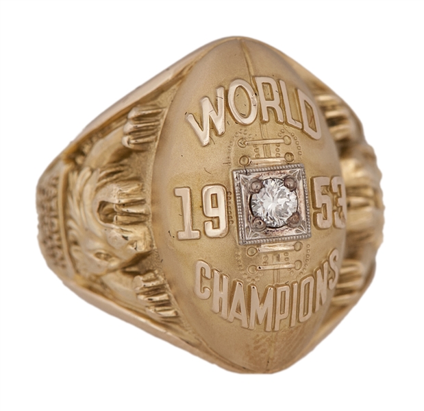 Lot Detail - Rare 1953 Detroit Lions NFL Championship Staff Ring