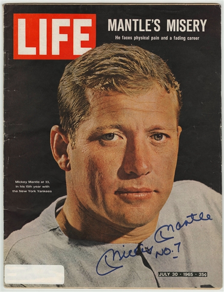 Lot Detail - 1965 Mickey Mantle Autographed Life Magazine with
