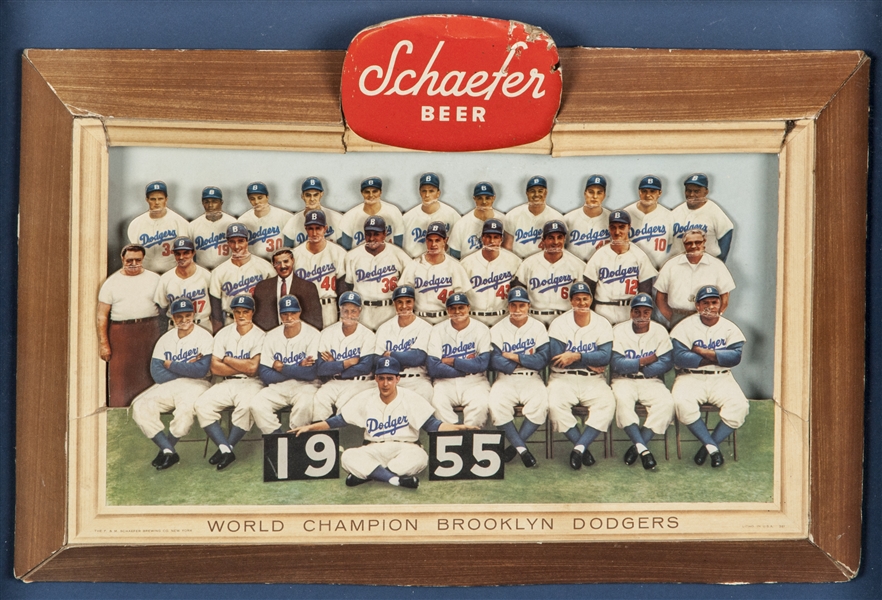 Beer Baseball Brooklyn Dodgers & Schaefer Beer 1956 National League Promo Patch 
