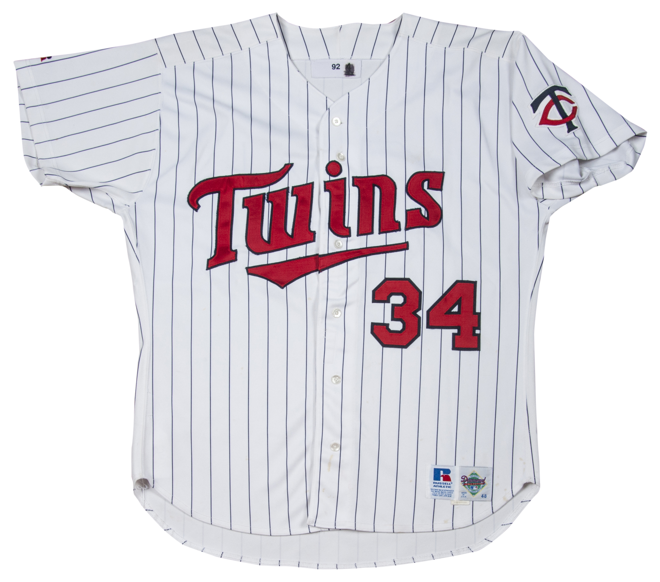 Lot Detail - 1992 Kirby Puckett Game Used Minnesota Twins White Home Jersey