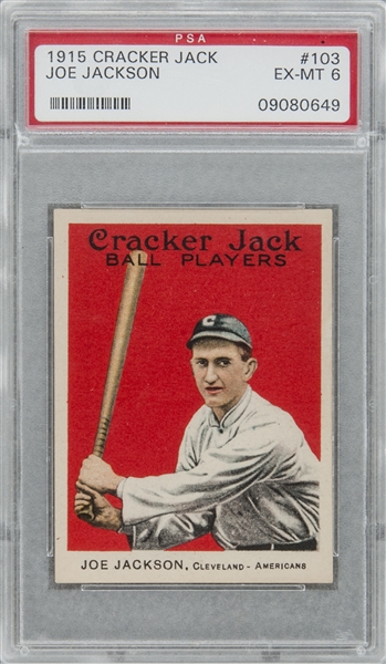 1915 Cracker Jack #103 Joe Jackson – PSA EX-MT 6
