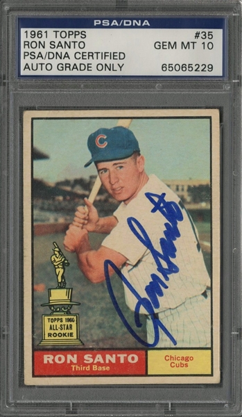 MLB Ron Santo Signed Trading Cards, Collectible Ron Santo Signed Trading  Cards