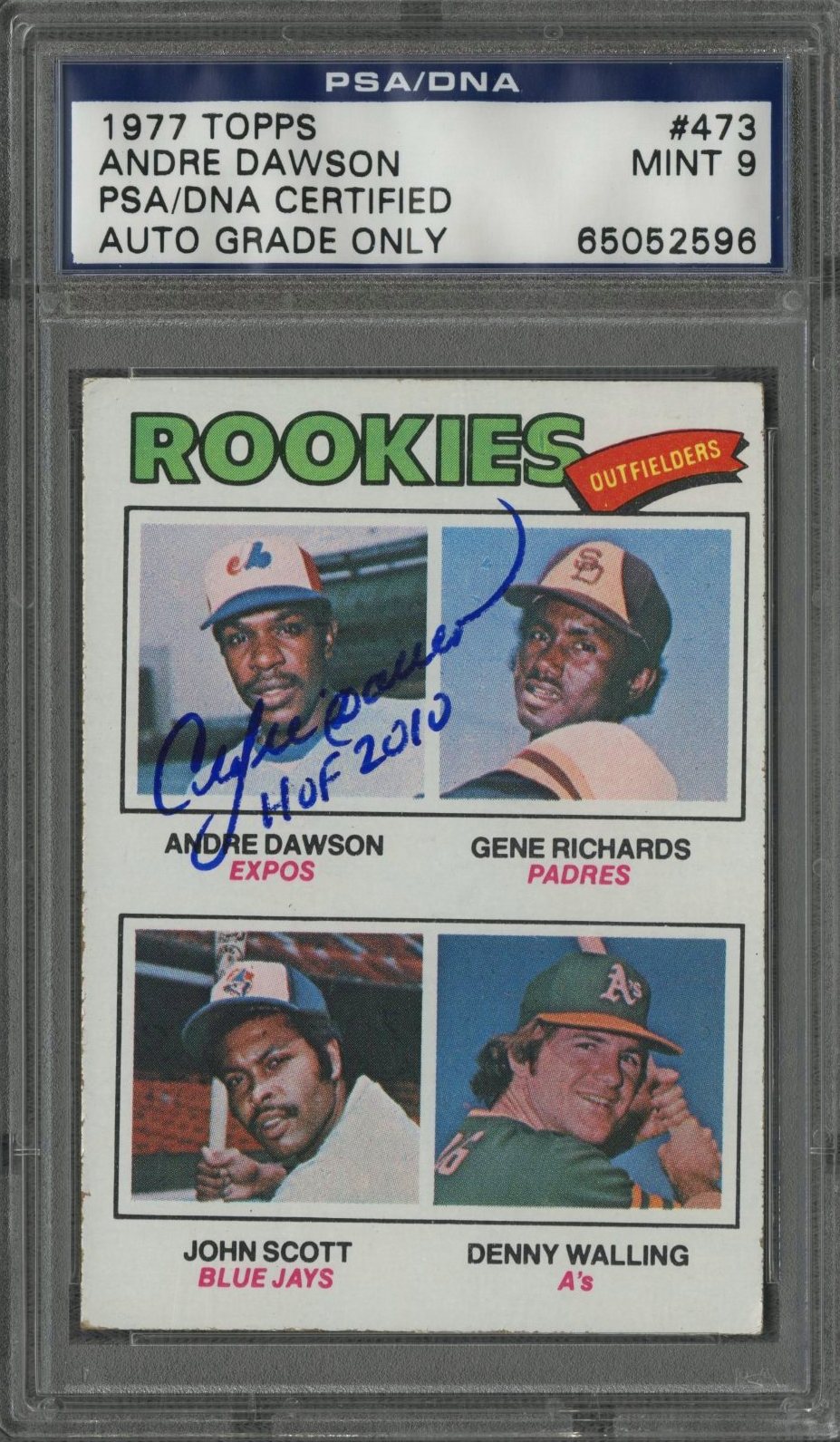 Lot Detail 1977 Topps 473 Andre Dawson Signed Rookie Card Psadna Mint 9