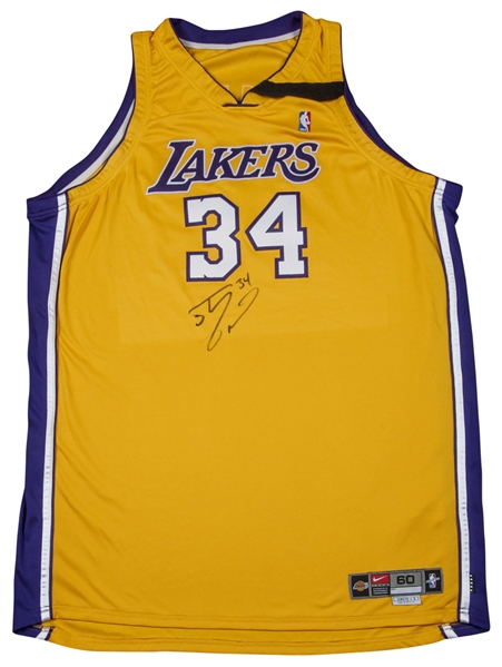 Lot Detail - Shaquille O'Neal Signed Los Angeles Lakers Home