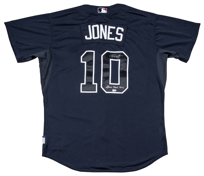 Lot Detail - 2012 Chipper Jones Game Used, Signed, & Inscribed