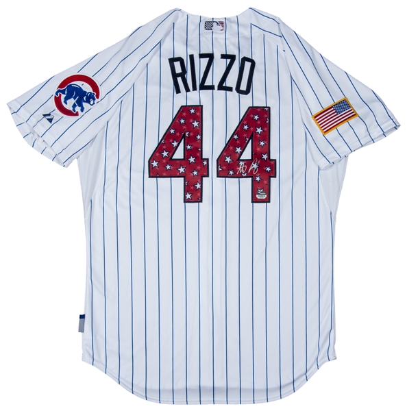 Anthony Rizzo Chicago Cubs Autographed Blue Nike Authentic Jersey with  2016 WS Champs Inscription