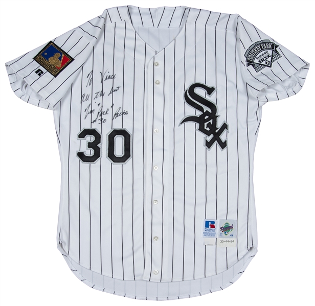 Lot Detail - 1994 Tim Raines Game Used and Signed/Inscribed Chicago White  Sox White Pinstripe Home Jersey (Coleman LOA & PSA/DNA)