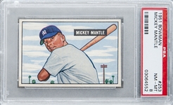 1951 Bowman #253 Mickey Mantle Rookie Card - PSA NM-MT 8