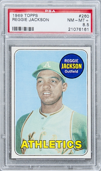 Lot Detail - 1969 Topps #260 Reggie Jackson Rookie Card - PSA NM 