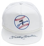 Mickey Mantle Autographed White Mantle Cap (PSA/DNA)