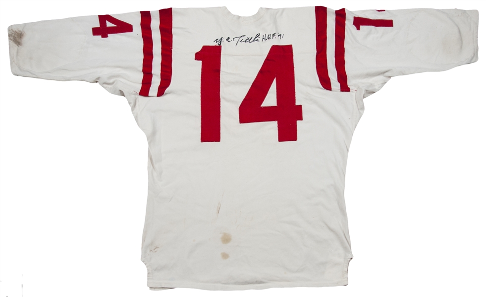 Lot Detail - 1960 Y.A Tittle Game Used and Signed San Francisco