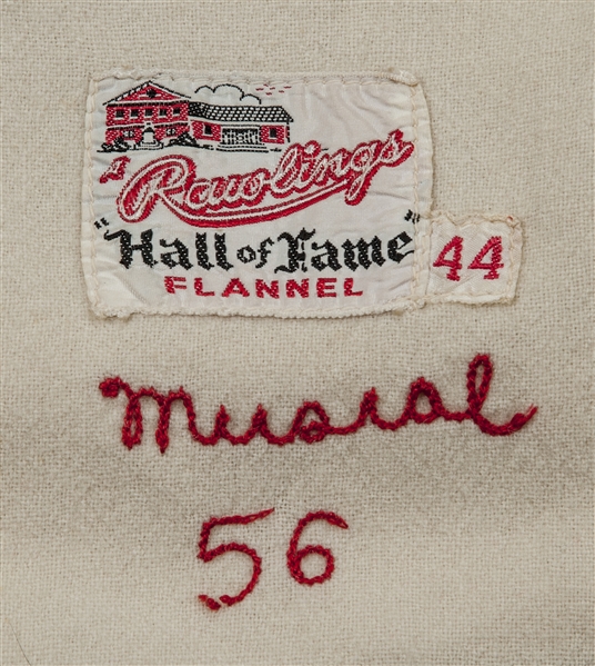 Lot Detail - 1956 Stan Musial St. Louis Cardinals Game-Used & Autographed  Road Flannel Jersey (Photo-Matched & Graded 10 • Rare One Year Style •  PSA/DNA • Full JSA)