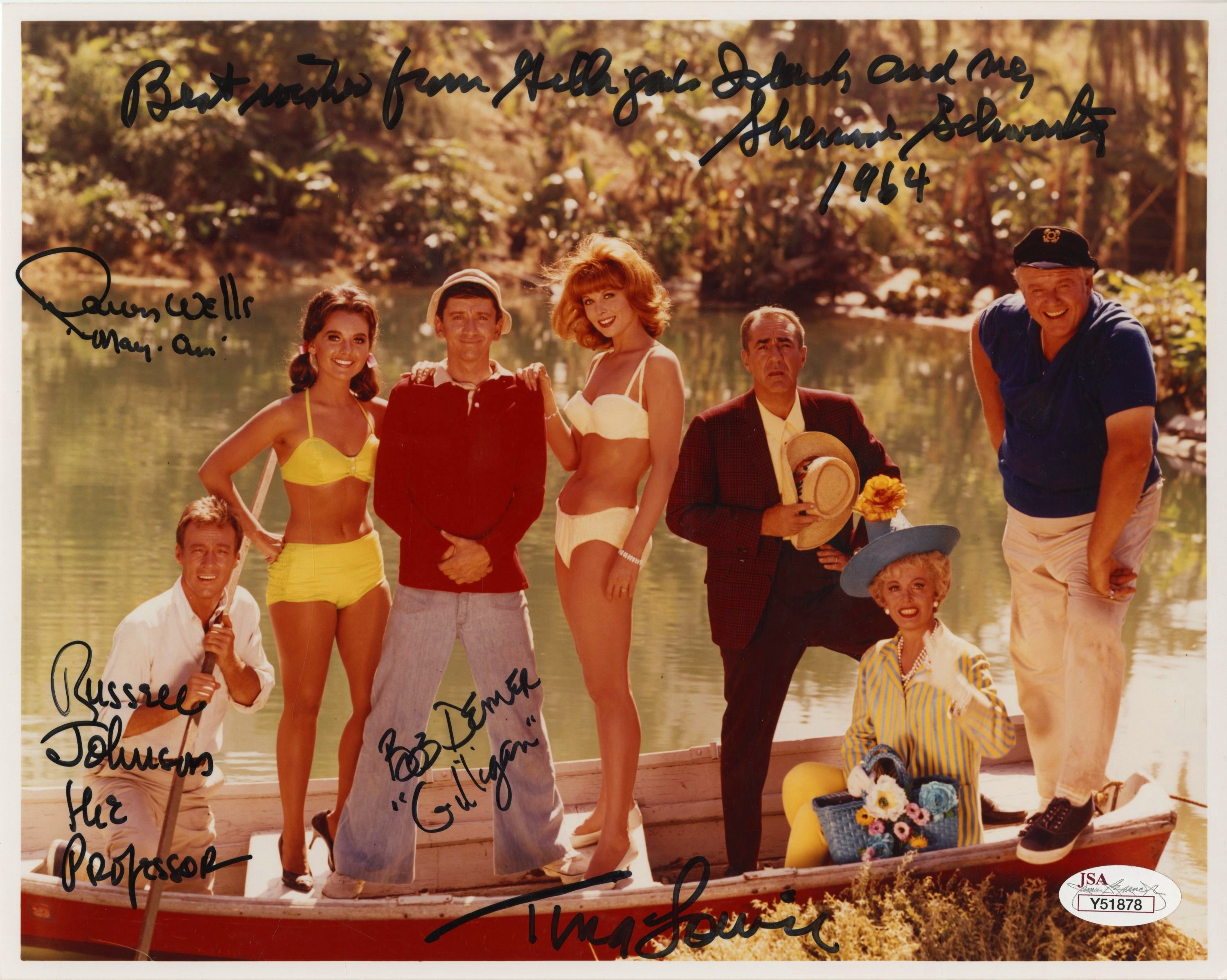 Gilligan's Island Cast Signed 8x10 Photograph (JSA) .