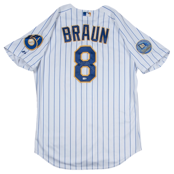 Lot Detail - 2007 Ryan Braun Rookie Game Used and Signed Milwaukee Brewers  Friday Night Home Alternate Jersey (MEARS A10, MLB Authenticated & PSA/DNA)