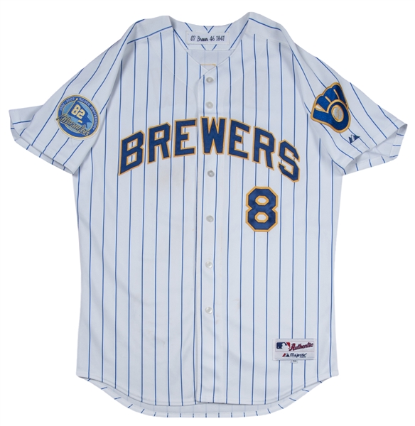 Lot Detail - 2007 Ryan Braun Rookie Game Used and Signed Milwaukee Brewers  Friday Night Home Alternate Jersey (MEARS A10, MLB Authenticated & PSA/DNA)