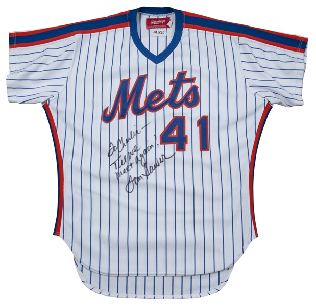 TOM SEAVER New York Mets 1983 Majestic Cooperstown Home Baseball
