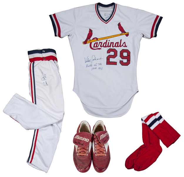 Lot Detail - 1985-87 Vince Coleman Rookie Era Game Used and Signed St. Louis  Cardinals Home Uniform Including Cleats (Jersey, Pant, Socks, and Cleats)  (JT SPORTS & PSA/DNA PreCert)