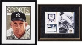 Mickey Mantle Signed Framed Pieces Lot Of 2  (UDA)