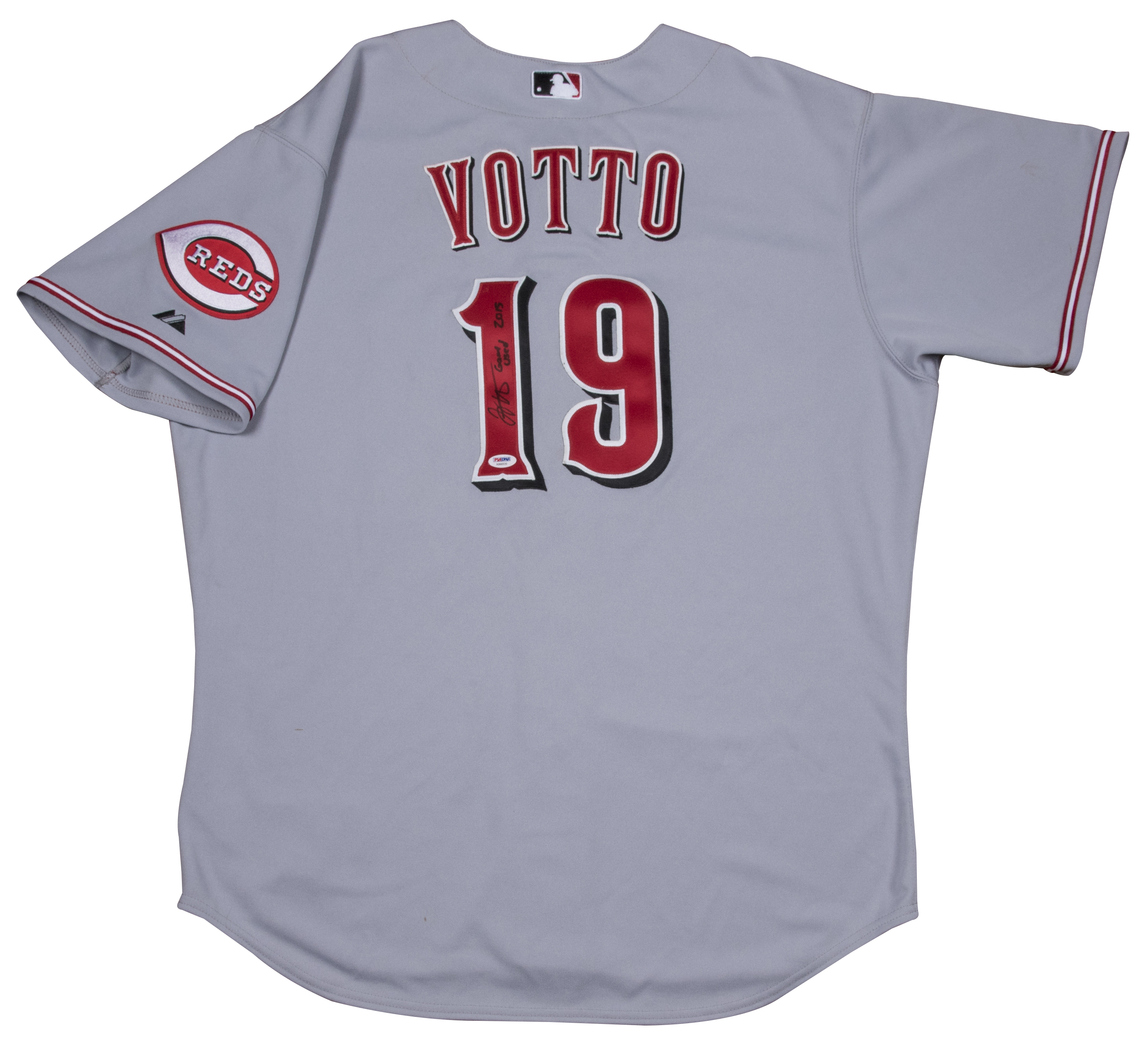 Lot Detail - 2014 Joey Votto Game Used And Signed Cincinnati Reds Road Jersey (PSA/DNA)