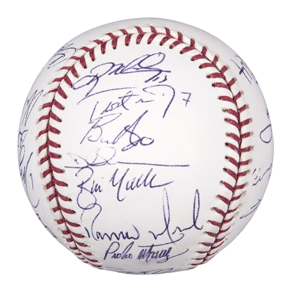 1999 Boston Red Sox Team Signed Baseball 17 Signatures Martinez