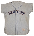 1962 Rogers Hornsby Game Used New York Mets Flannel Jersey-Innaugural Season and the Final Jersey he Wore! (MEARS A7)