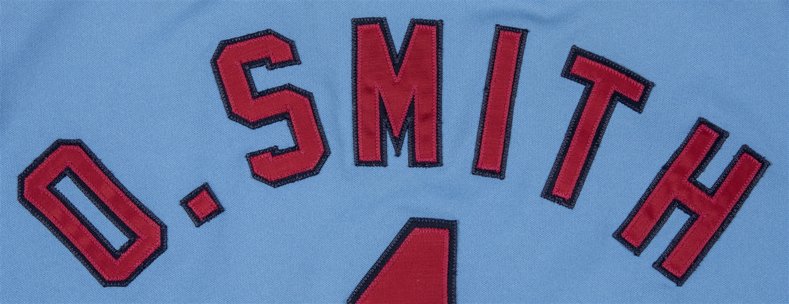 St. Louis Cardinals #1 Ozzie Smith 1982 Light Blue Throwback Jersey on  sale,for Cheap,wholesale from China