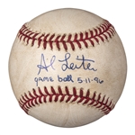 1996 Al Leiter Game Used And Signed ONL Coleman Baseball From No-Hitter Thrown 5/11/96 (PSA/DNA)