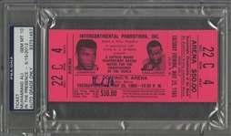 1965 Muhammad Ali Signed Fight Ticket –  PSA/DNA GEM MT 10