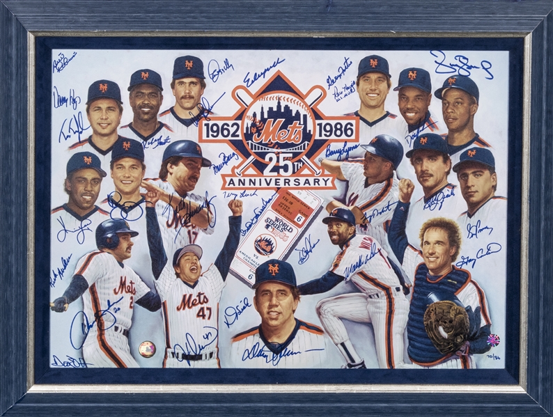 Lot Detail - 1986 New York Mets Team-Signed 25th Anniversary 32x25 Framed  Canvas by Doo S. Oh With 28 Signatures Including Carter, Strawberry &  Hernandez (MLB Authenticated & PSA/DNA)