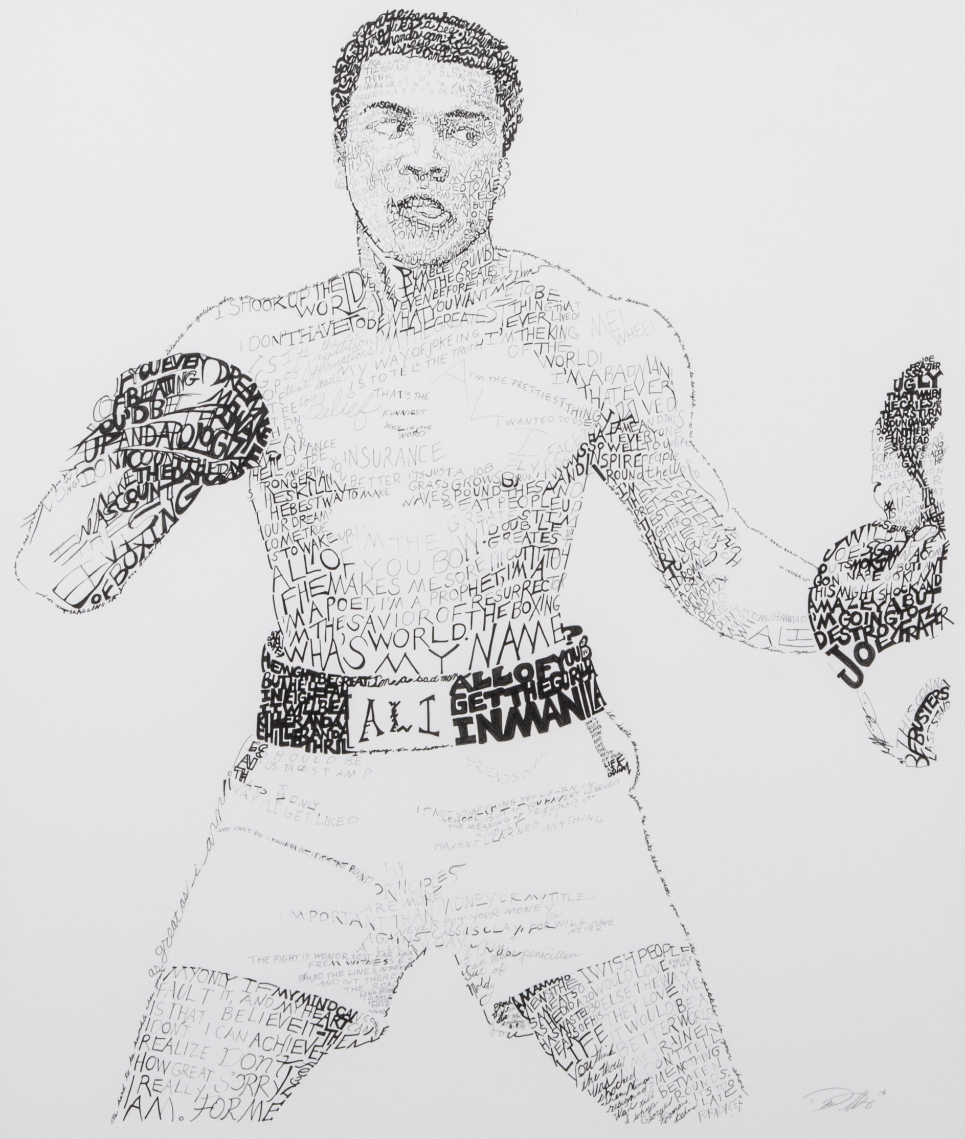 Lot Detail Muhammad Ali "A Life in Quotes" Original Artwork by Dan Duffy