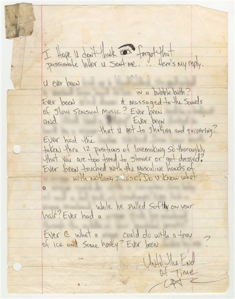Tupac Shakur Hand Written and Signed SEXUALLY EXPLICIT LETTER (Beckett & Recipient LOA) WARNING GRAPHIC LANGUAGE