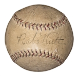 Babe Ruth Multi-Signed Baseball With 4 Signatures Including Hank Aaron and Lefty Grove (Beckett)