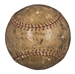 1926 New York Yankees Team-Signed Baseball With 30 Signatures Including Gehrig, Lazzeri & Hoyt (Beckett)
