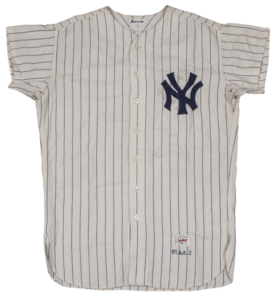 Lot Detail - 1961 Yogi Berra Game Used World Series New York Yankees Home  Pinstripe Jersey Worn For Last Ever World Series Home Run! Photo Matched to  Game 2 (Berra LOA, Resolution Photomatch& MEARS)