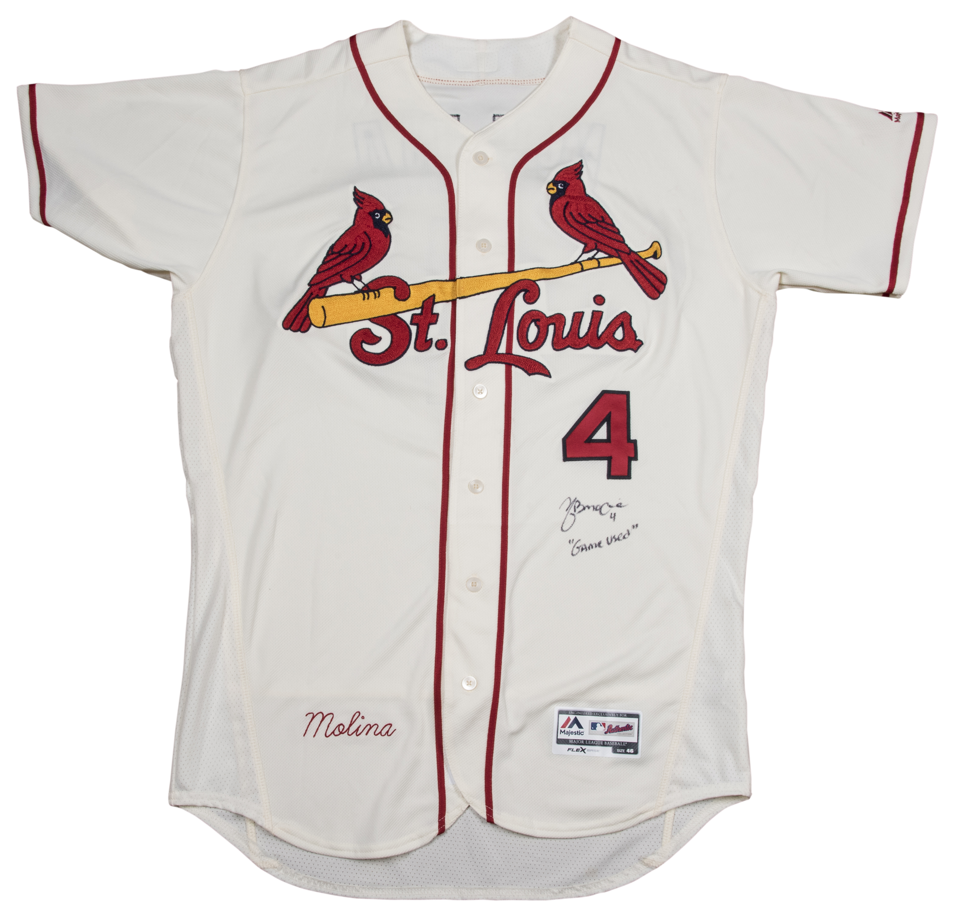 Lot Detail - 2016 Yadier Molina Game Used and Signed St. Louis Cardinals Alternate Home Jersey ...