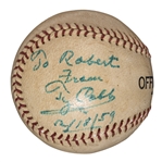 1959 Ty Cobb Single Signed and Inscribed "To Robert From Ty Cobb 12/18/59" Official League Baseball (PSA/DNA MINT 9)