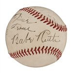 Circa 1947 Babe Ruth Single Signed and Personalized Baseball (JSA)