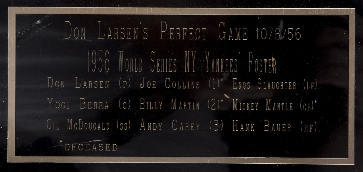 Lot Detail - 1956 Don Larsen's Perfect Game Multi-Signed Framed
